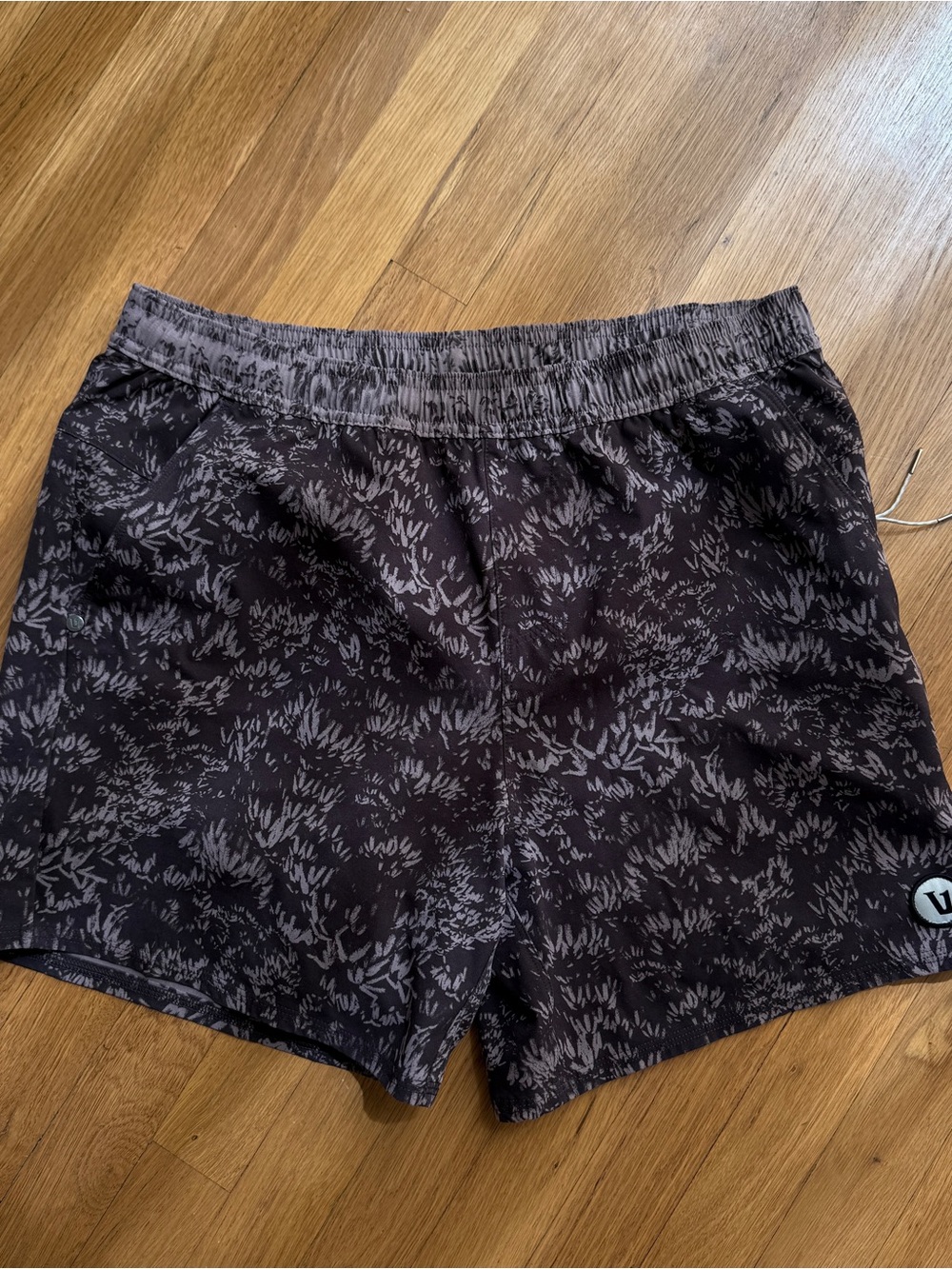 Vuori Black Patterned Athletic Shorts